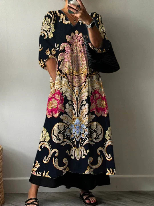 Vestido Elegante de Estampado Sofisticado