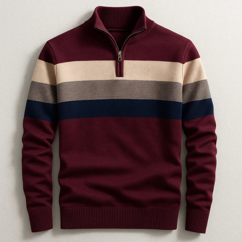 Jack - Striped Quarter-Zip Sweater