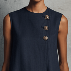 Sienna | Asymmetric Button Mini Dress - Rosalind Lane
