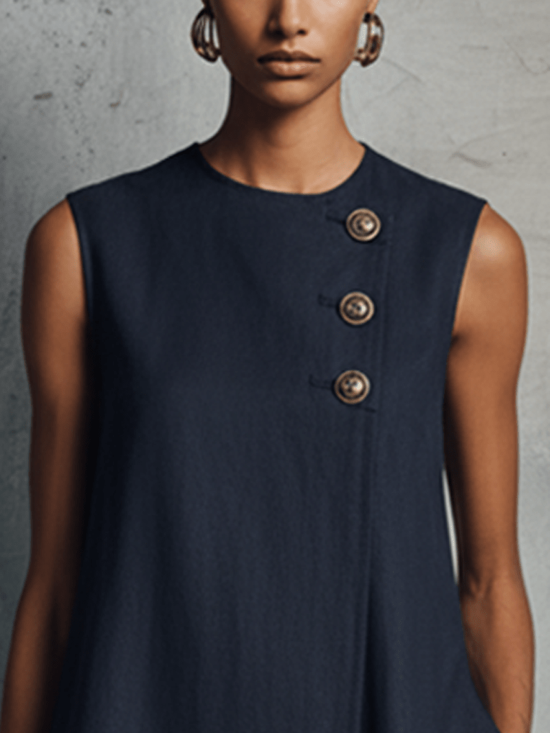 Sienna | Asymmetric Button Mini Dress - Rosalind Lane