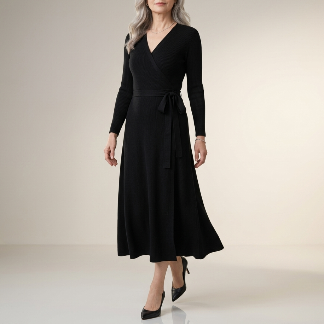 The Everly Wrap Knit Dress