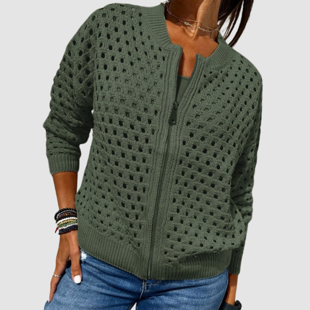 Grace - Knitted Cardigan with Zipper