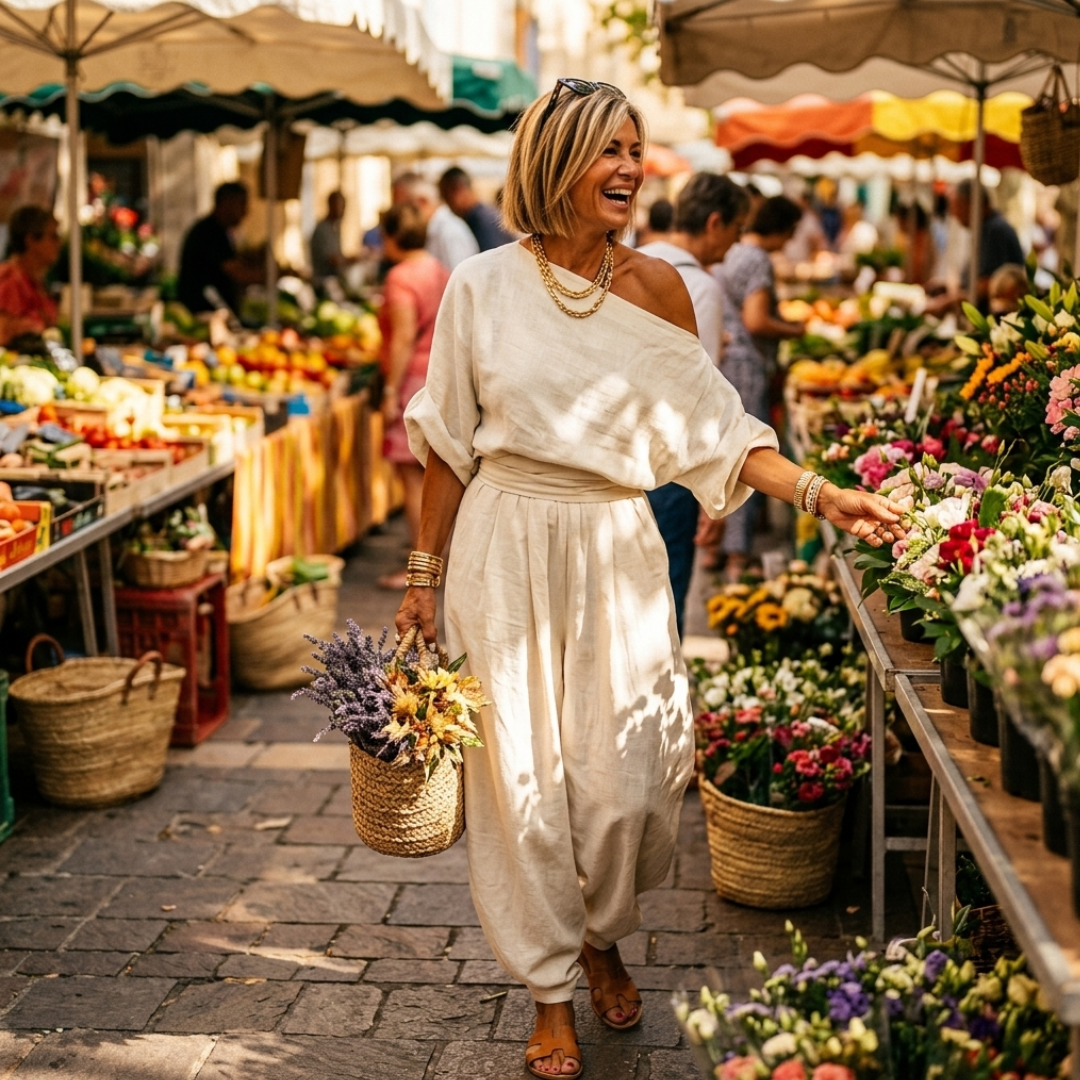 Lisa | Soft Off-Shoulder Top and Tapered Pants Set