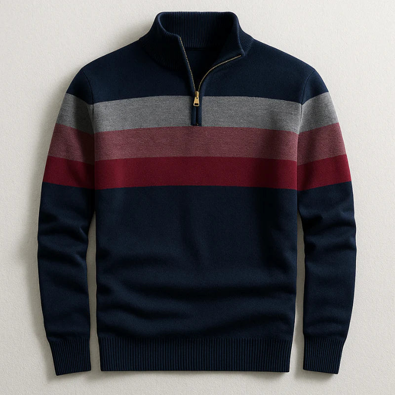 Jack - Striped Quarter-Zip Sweater