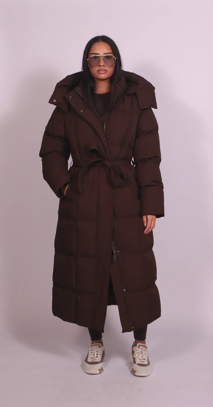 Kelly – Long Belted Puffer Coat