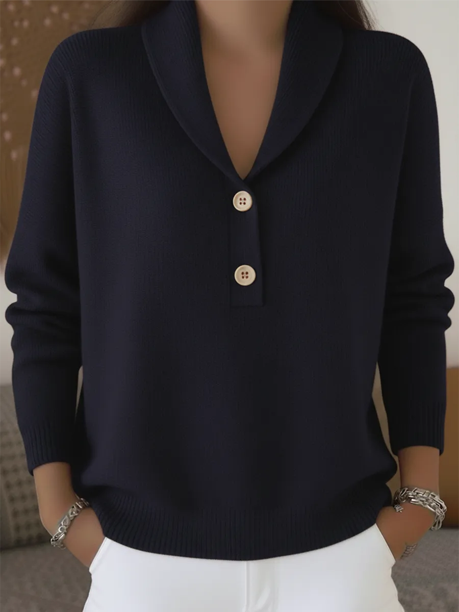 Kendall |  V-Neck Polo Sweater