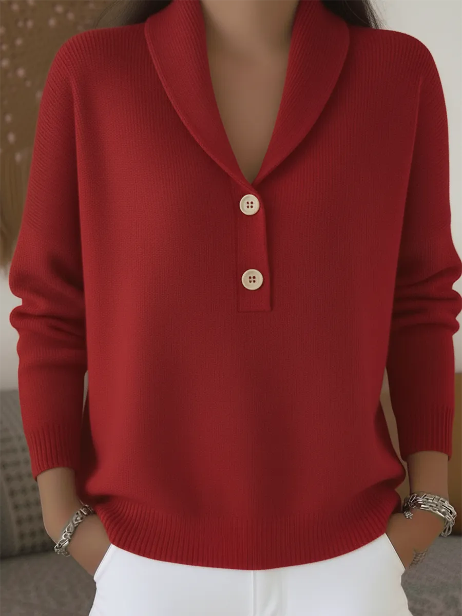 Kendall |  V-Neck Polo Sweater