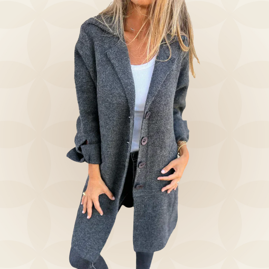 Sofia – Jas van zachte stof met knoopsluiting