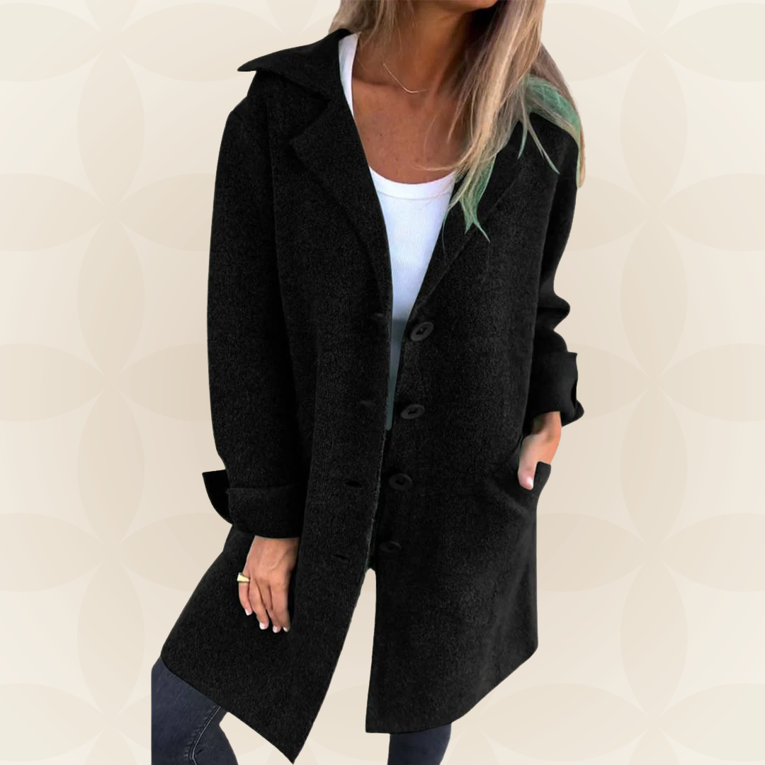 Sofia – Jas van zachte stof met knoopsluiting