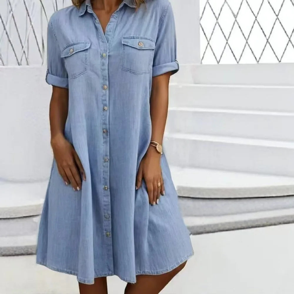The Harlow Denim Shirt Dress