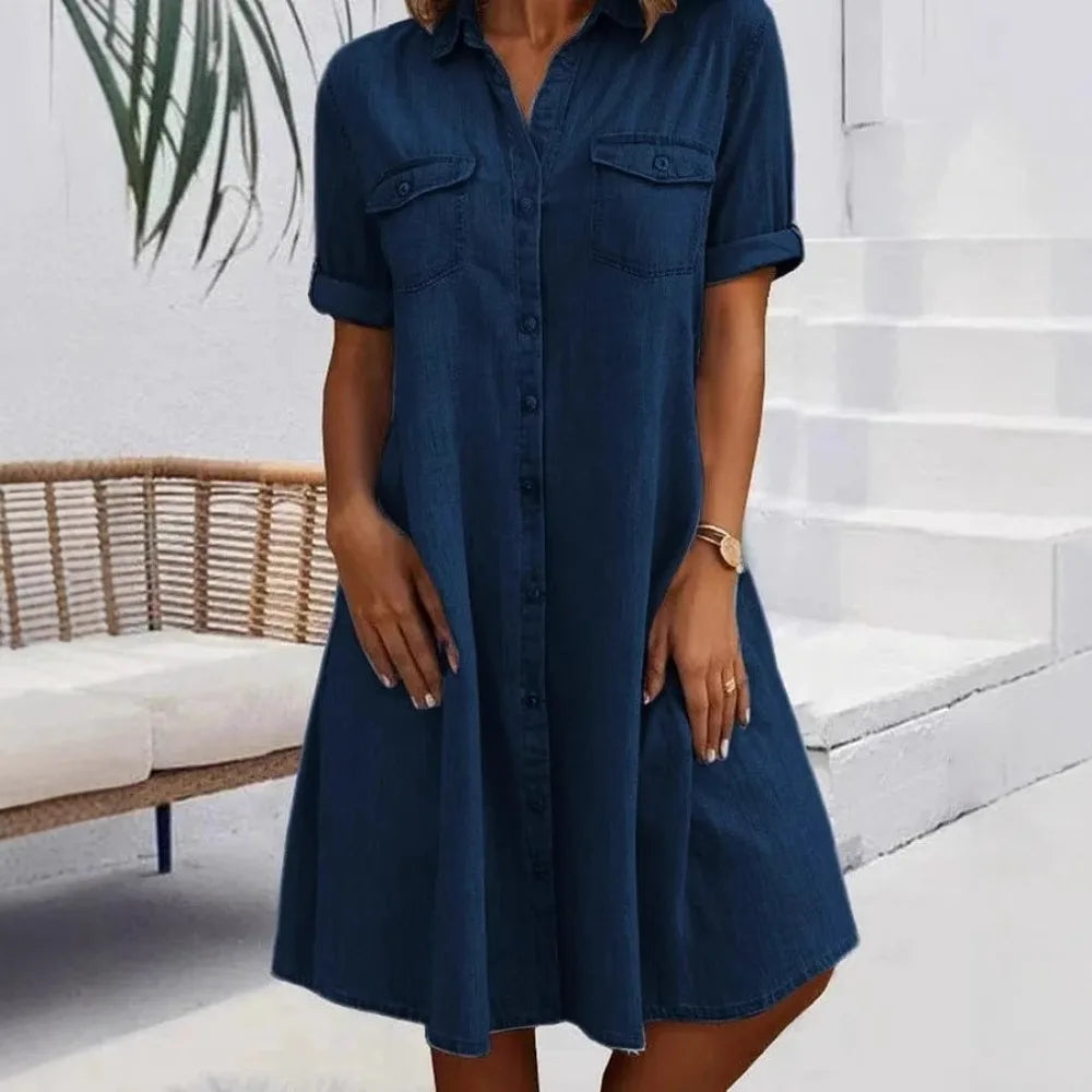 The Harlow Denim Shirt Dress