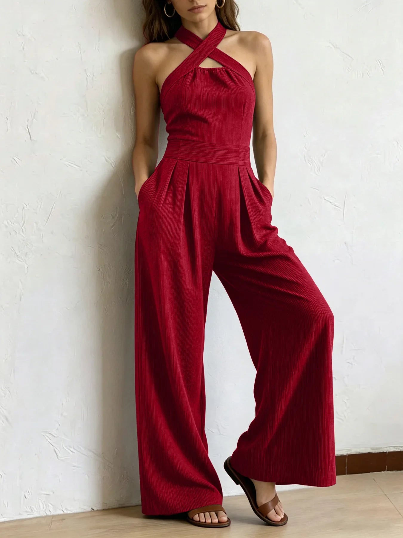 Jane | The Halterneck Wide-Leg Jumpsuit