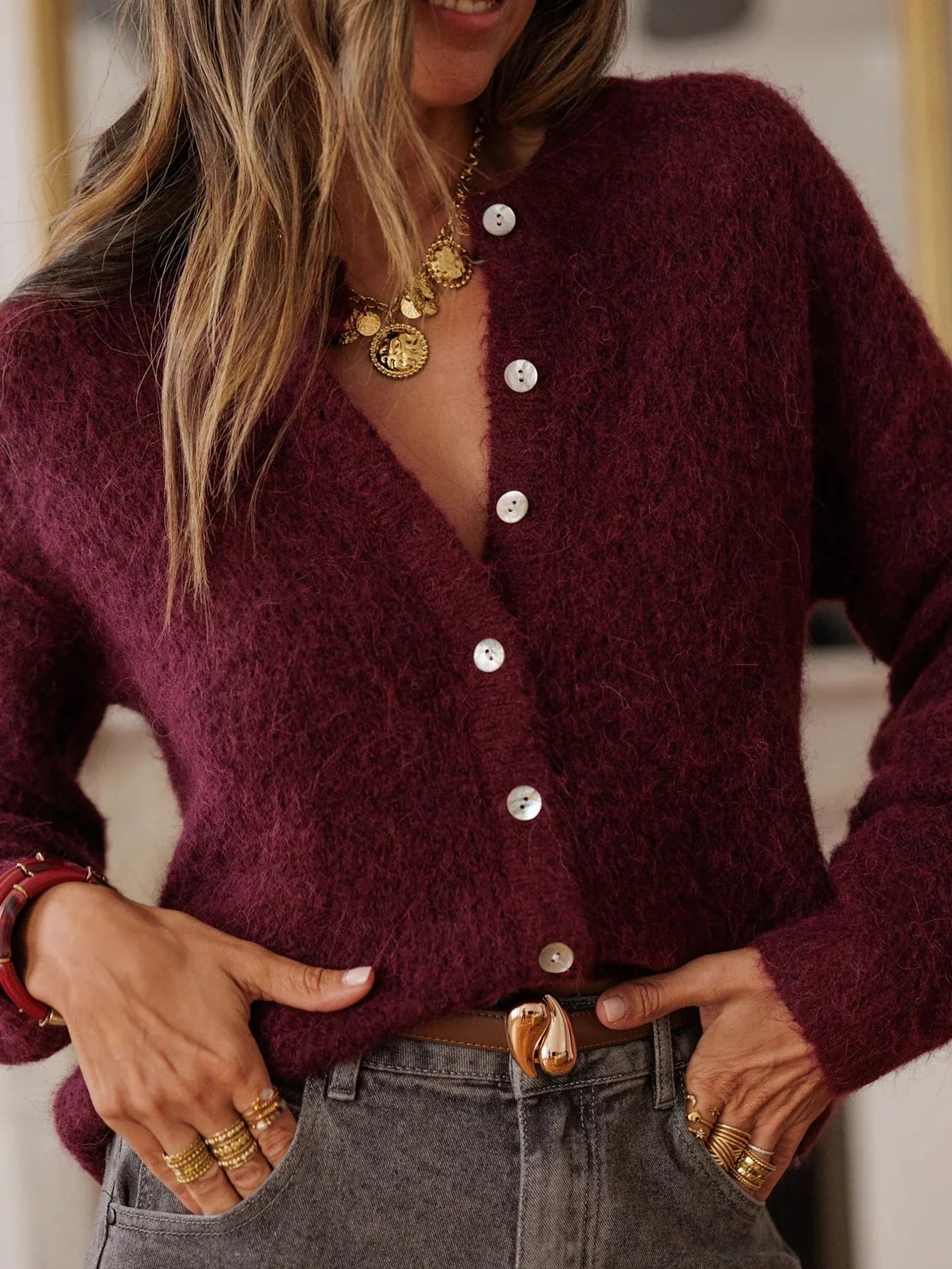 The Bordeaux Knit Cardigan