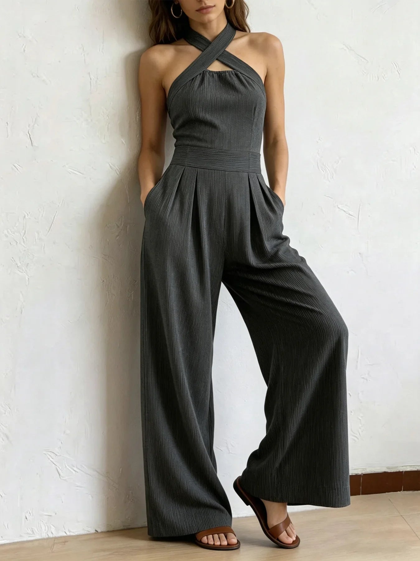 Jane | The Halterneck Wide-Leg Jumpsuit