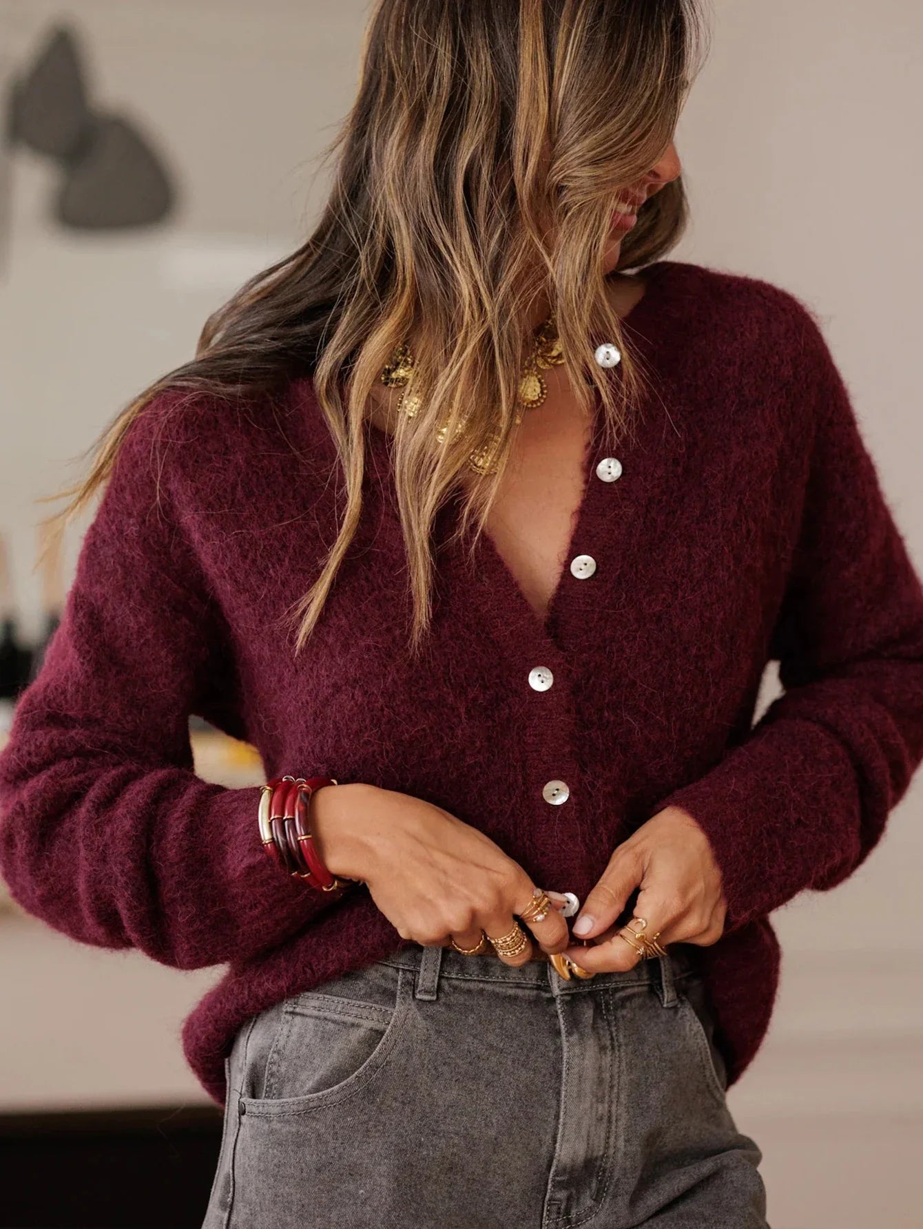 The Bordeaux Knit Cardigan