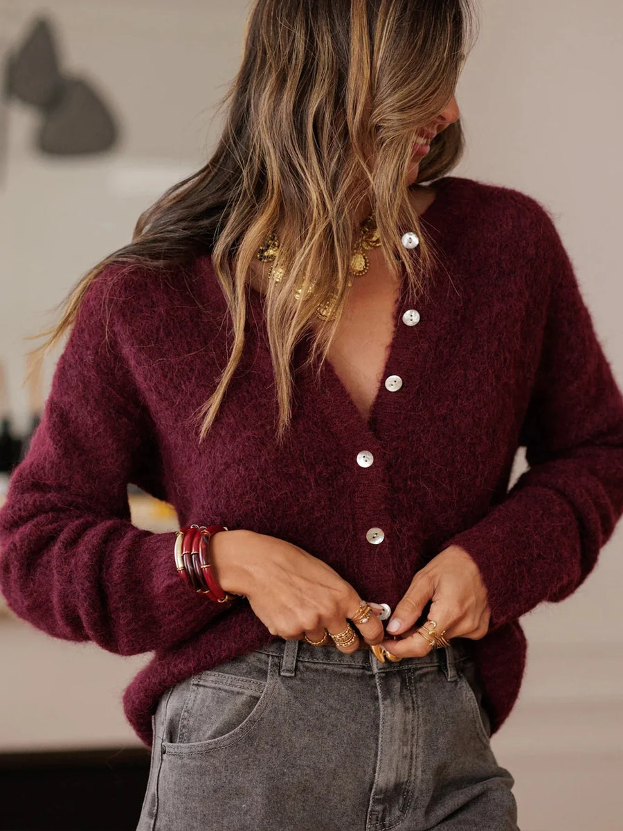 The Bordeaux Knit Cardigan