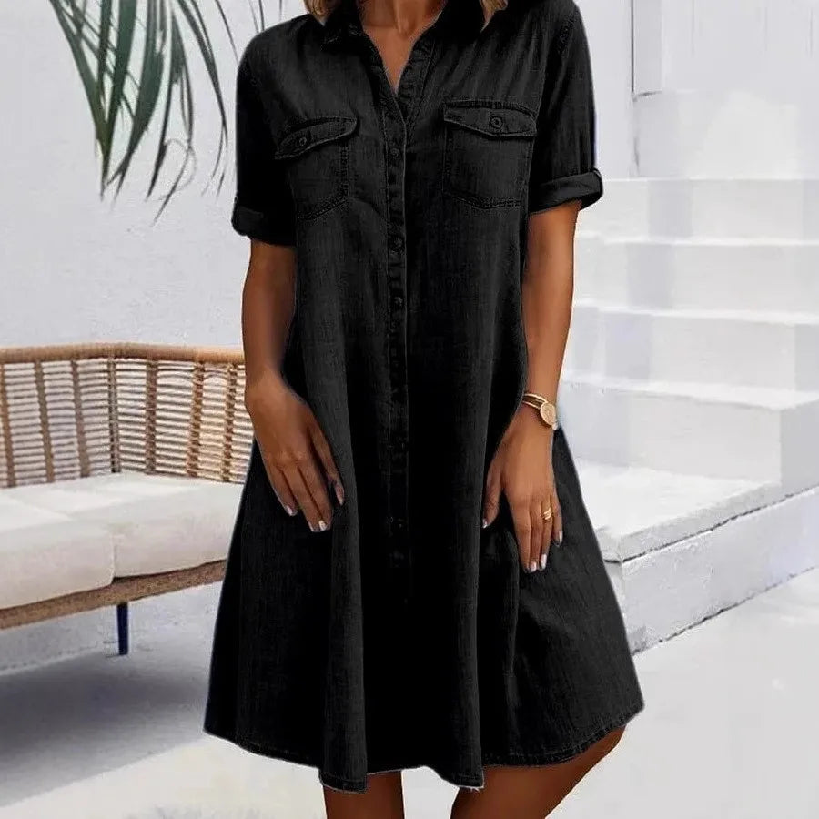 The Harlow Denim Shirt Dress