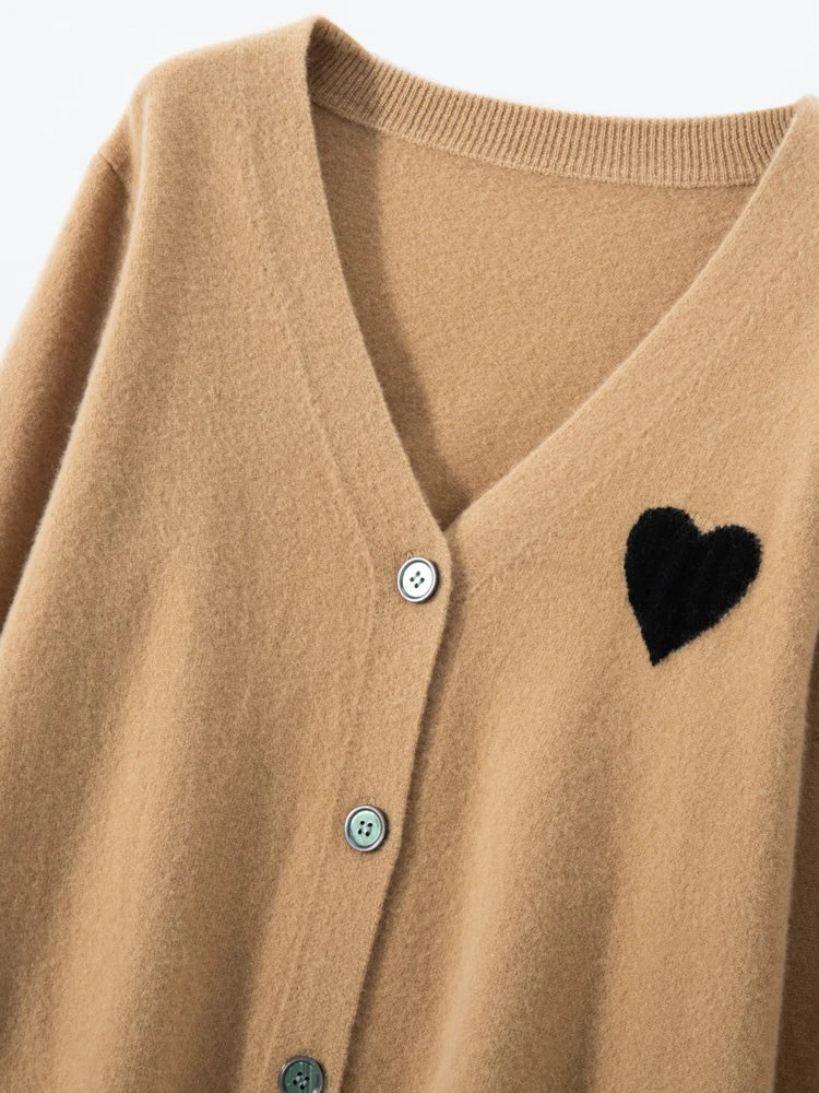 CASHMERE HEART CARDIGAN