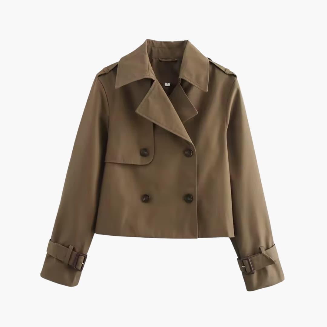 Marianne – Cropped trenchcoat jas met dubbele knopen