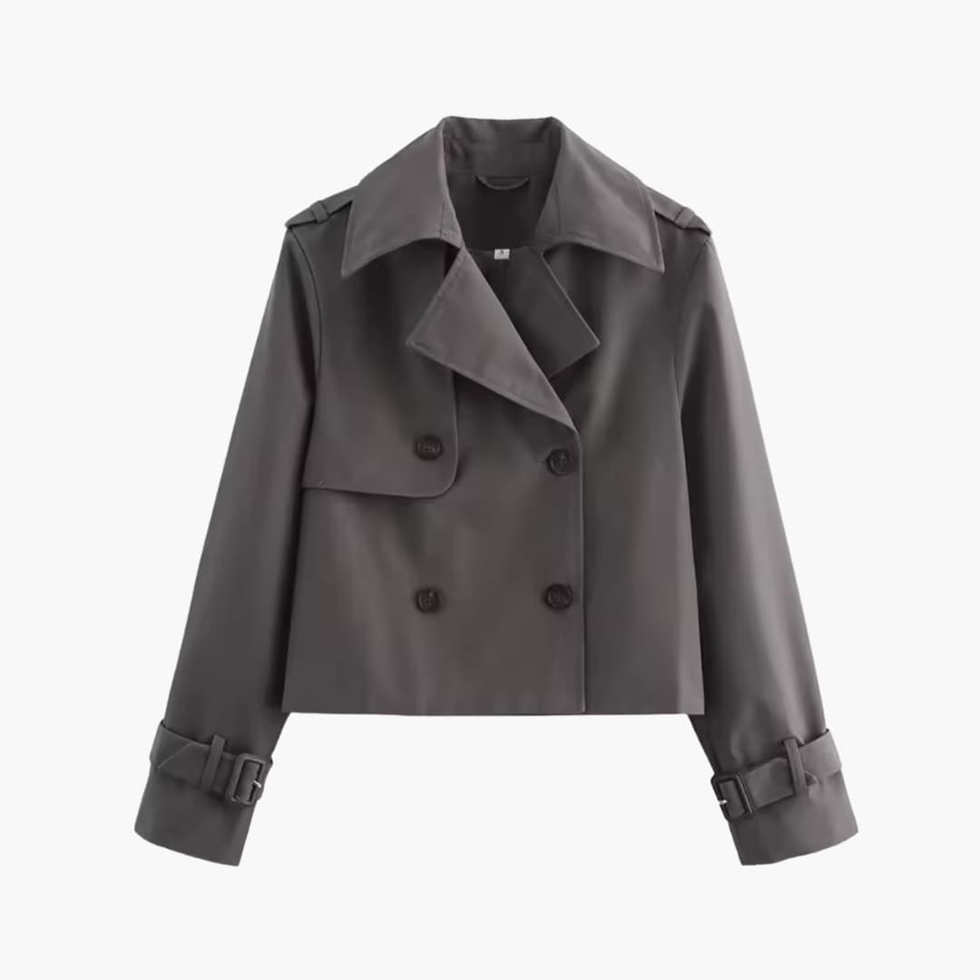 Marianne – Cropped trenchcoat jas met dubbele knopen
