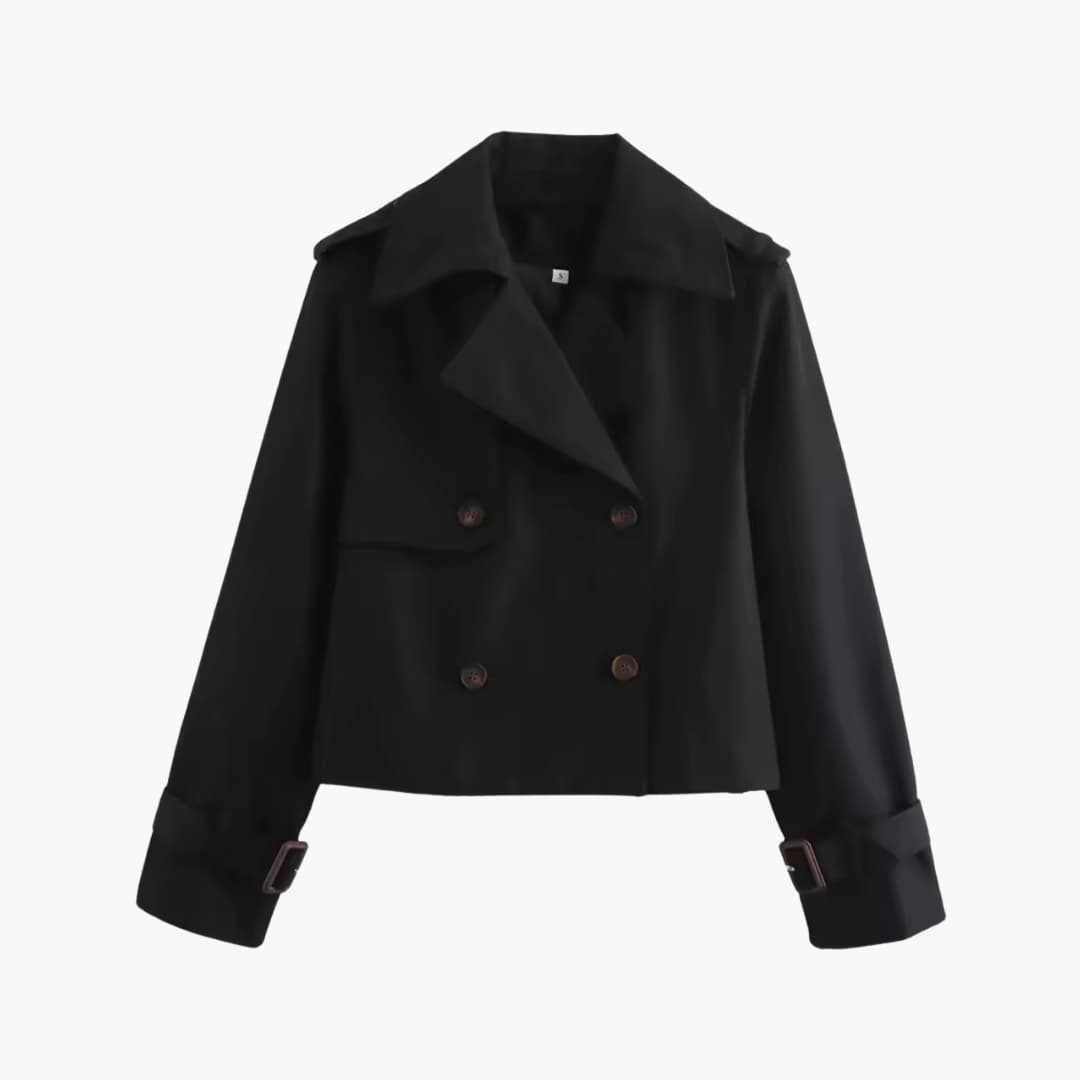 Marianne – Cropped trenchcoat jas met dubbele knopen