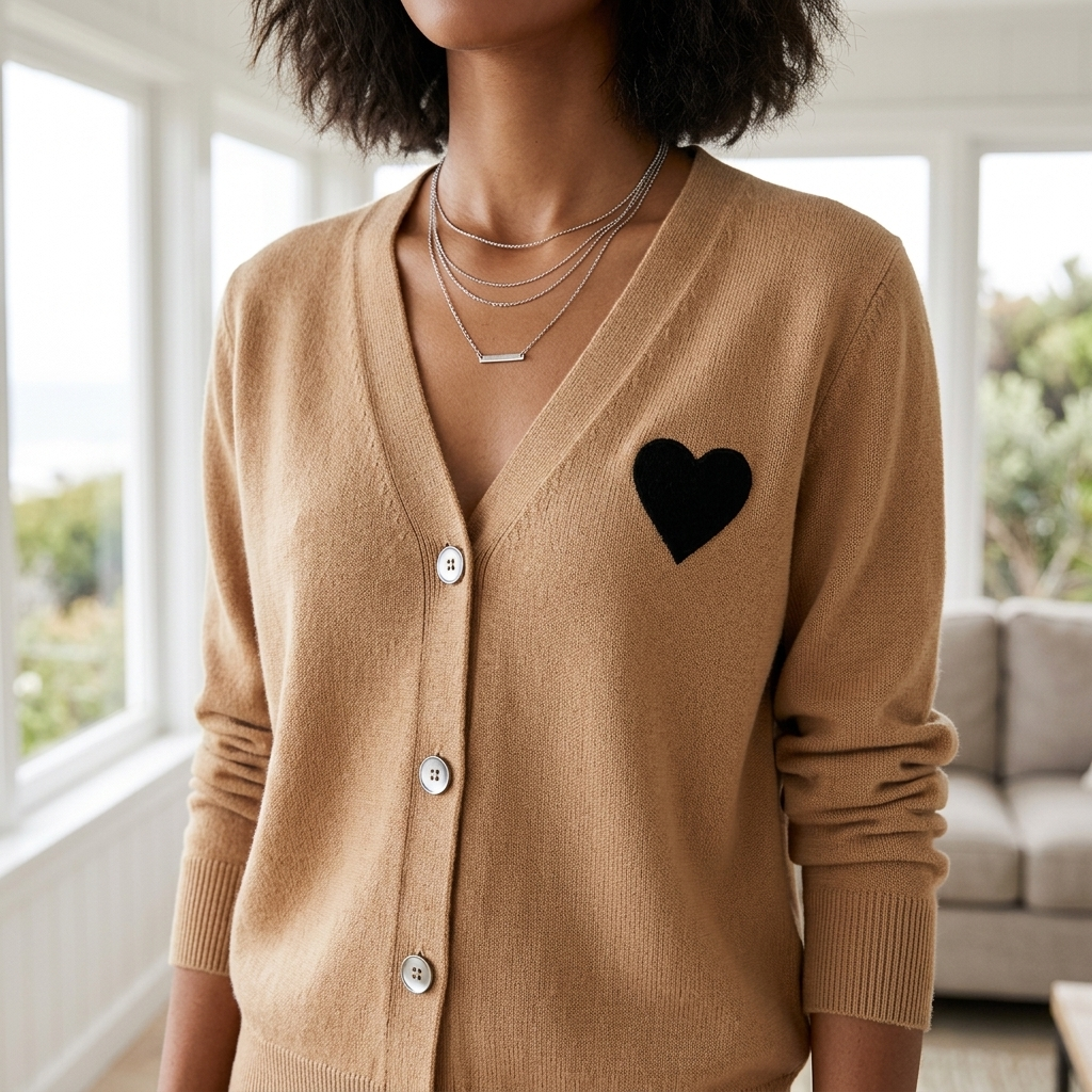 CASHMERE HEART CARDIGAN