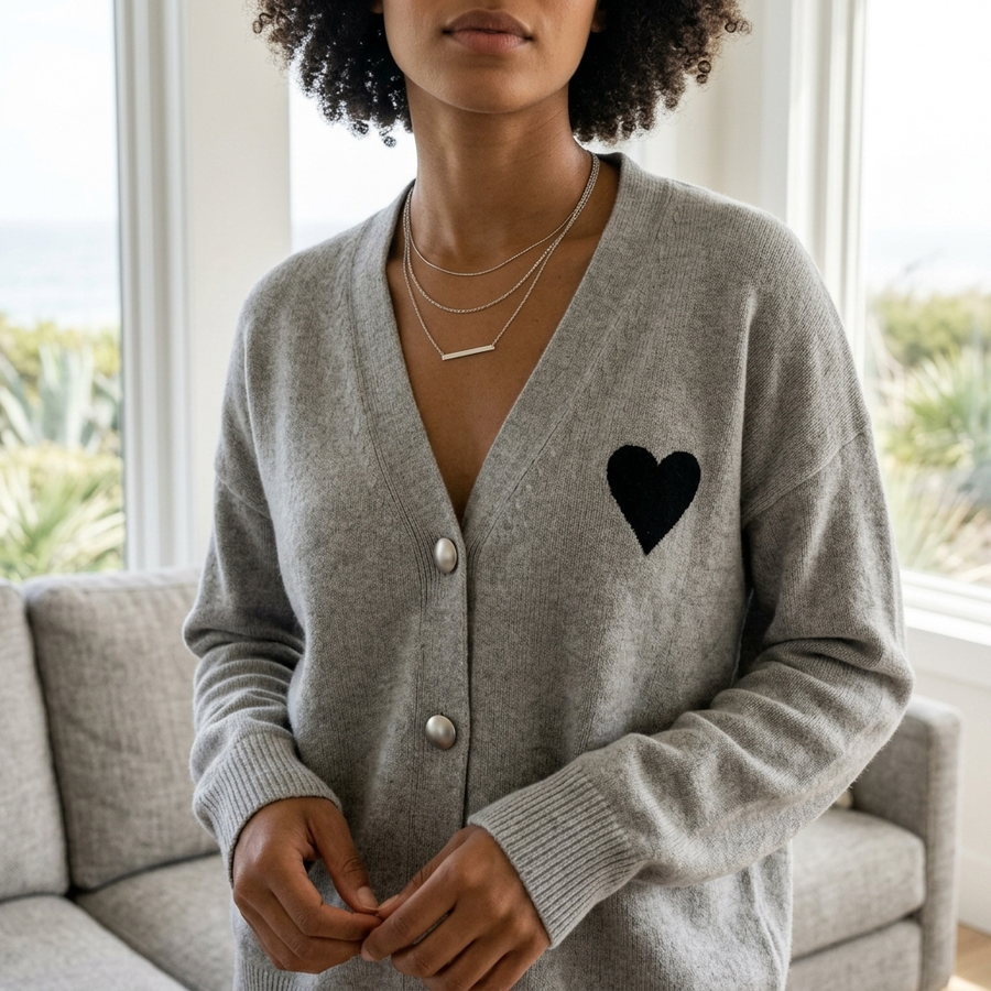 CASHMERE HEART CARDIGAN