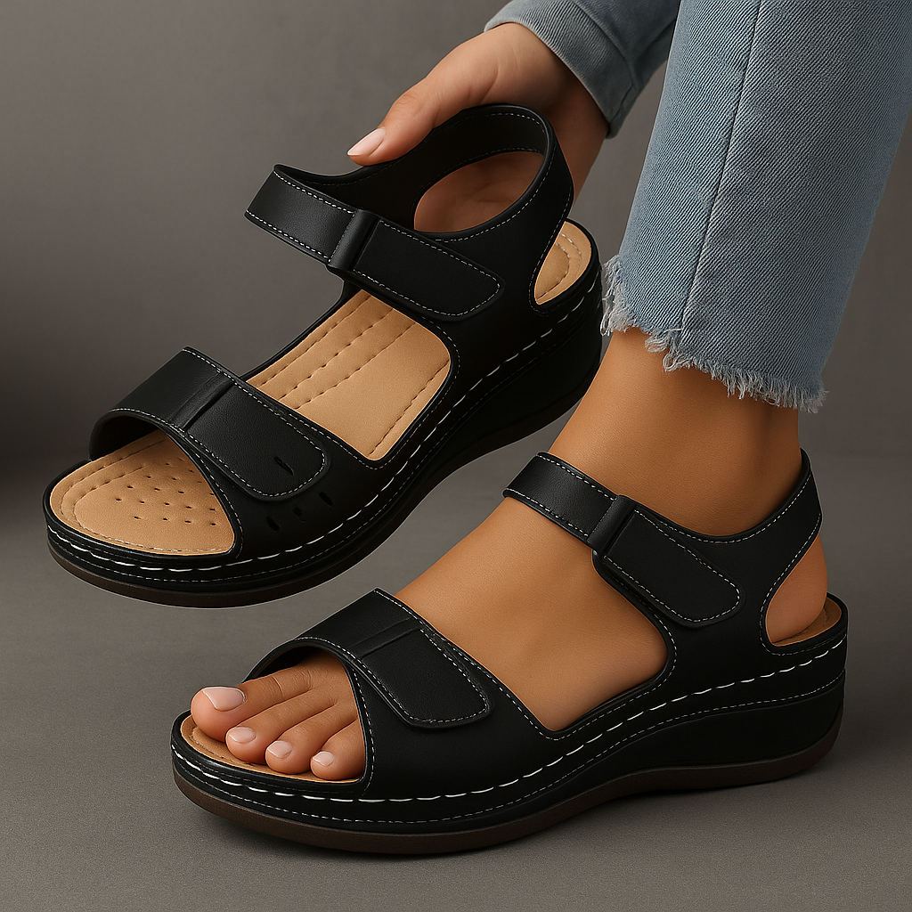 Soft Leather Orthopedic Comfort Sandals for Women Summer Casual Wear