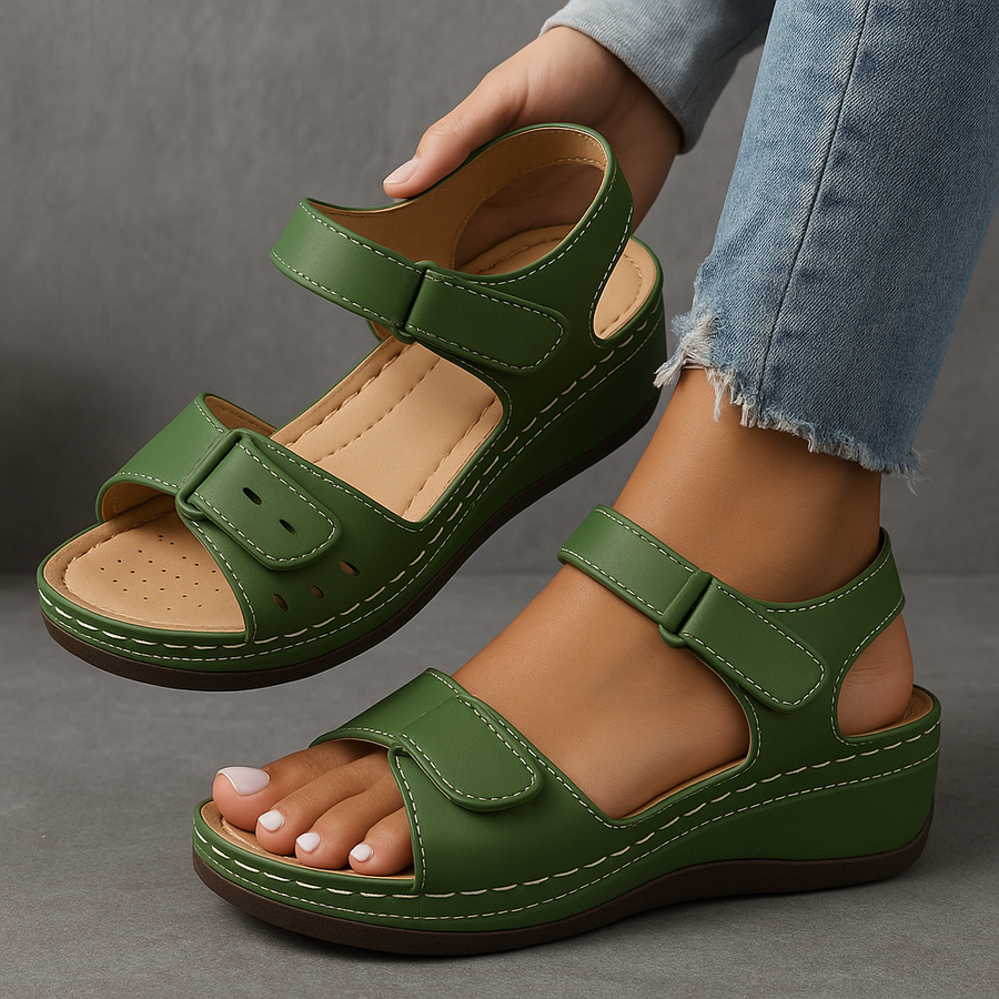 Soft Leather Orthopedic Comfort Sandals for Women Summer Casual Wear