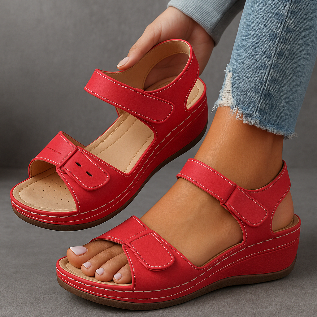 Soft Leather Orthopedic Comfort Sandals for Women Summer Casual Wear