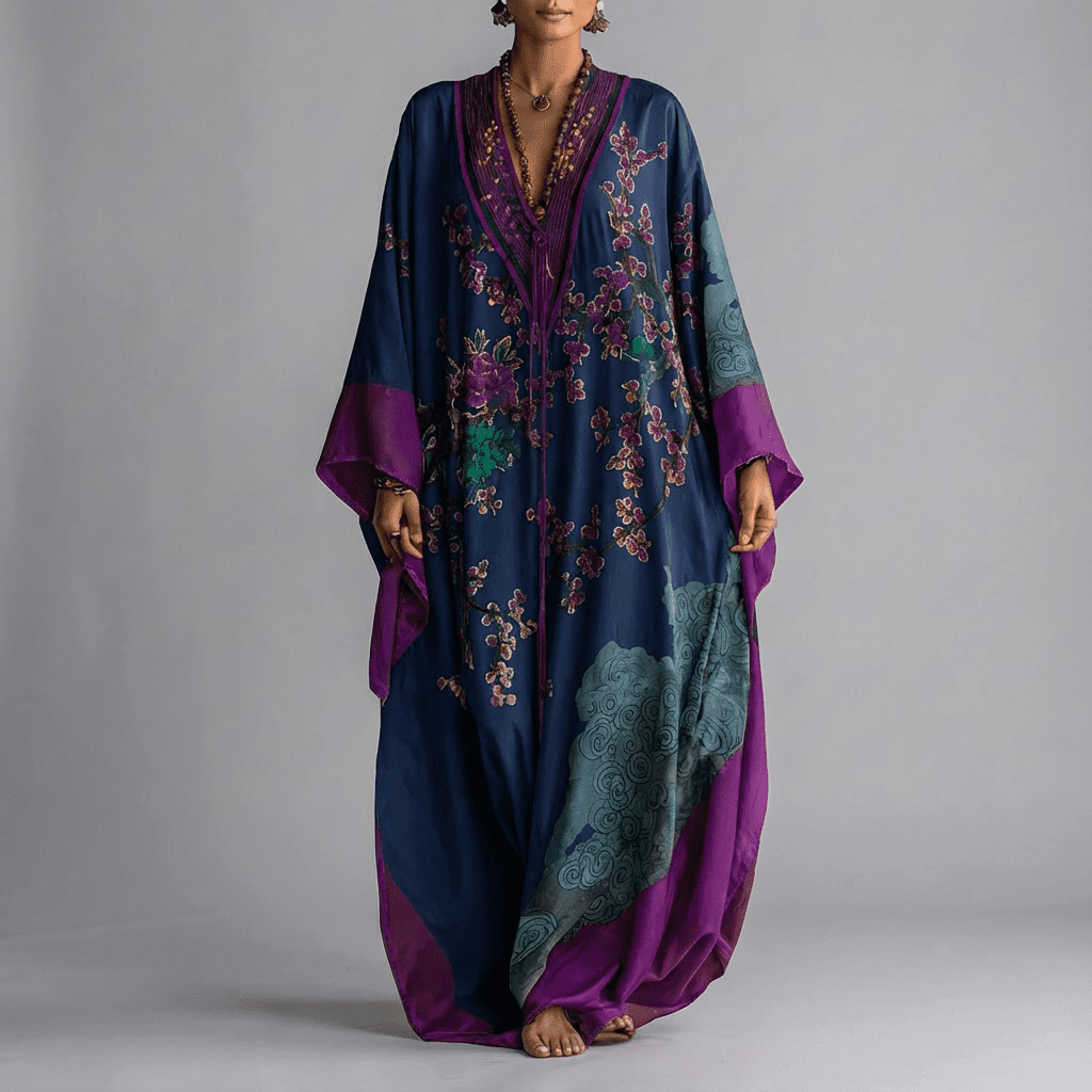 Valerie | Floral Batwing Sleeve Maxi Dress