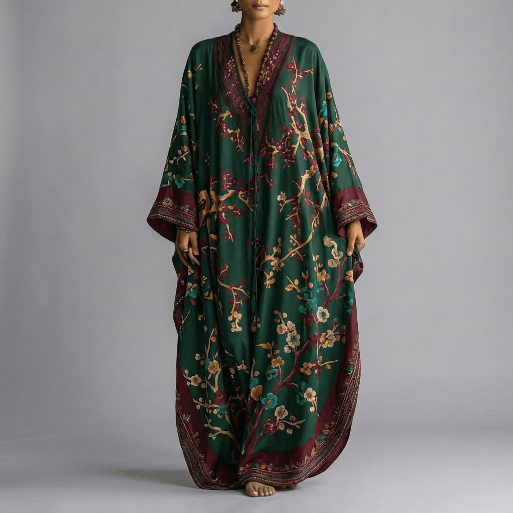 Valerie | Floral Batwing Sleeve Maxi Dress