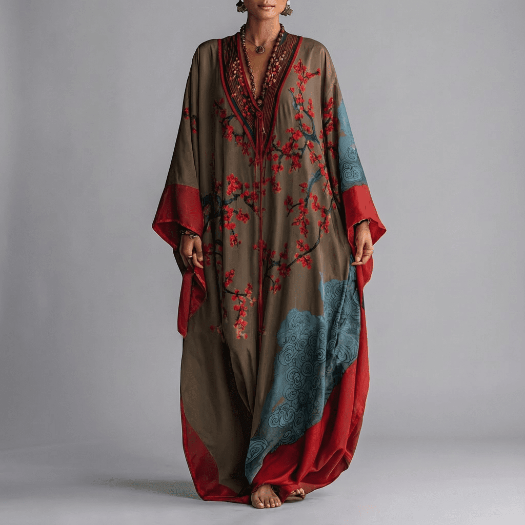 Valerie | Floral Batwing Sleeve Maxi Dress