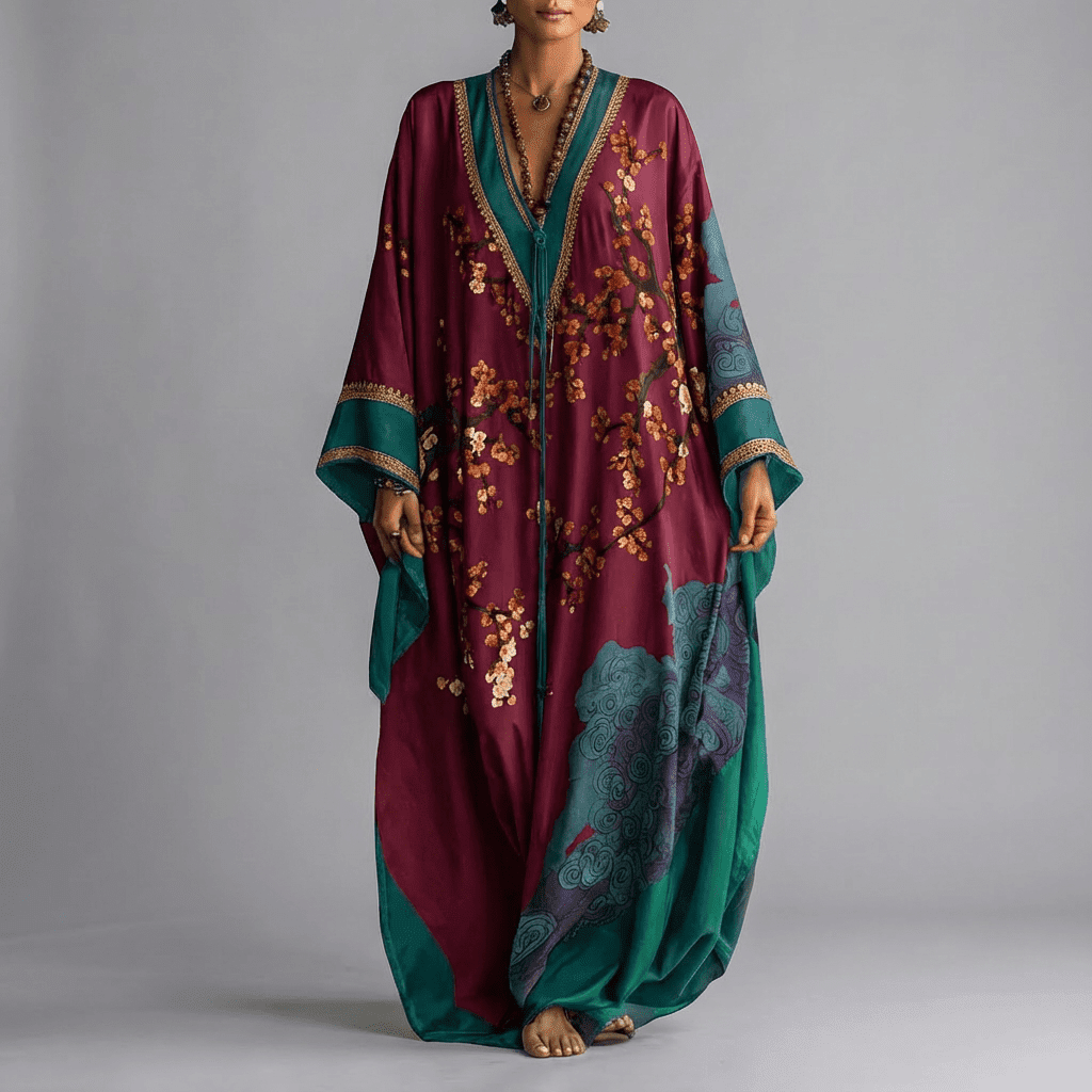 Valerie | Floral Batwing Sleeve Maxi Dress