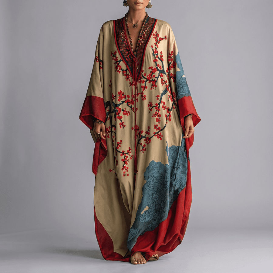 Valerie | Floral Batwing Sleeve Maxi Dress