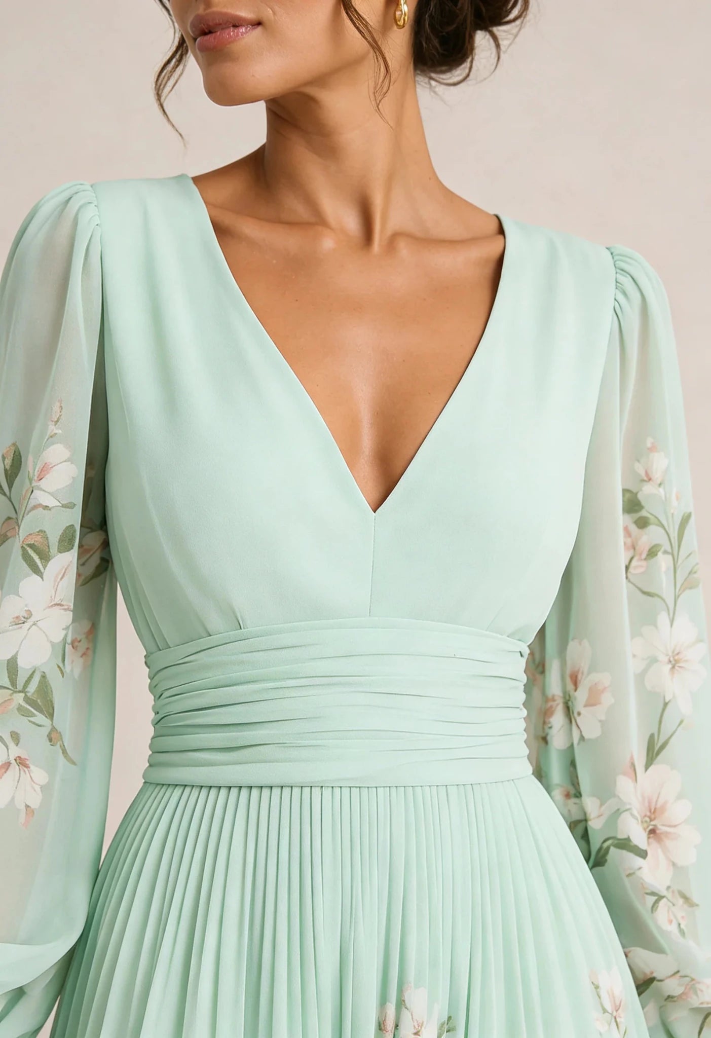 Marielle™ | Floral V-Neck Midi Dress - Rosalind Lane