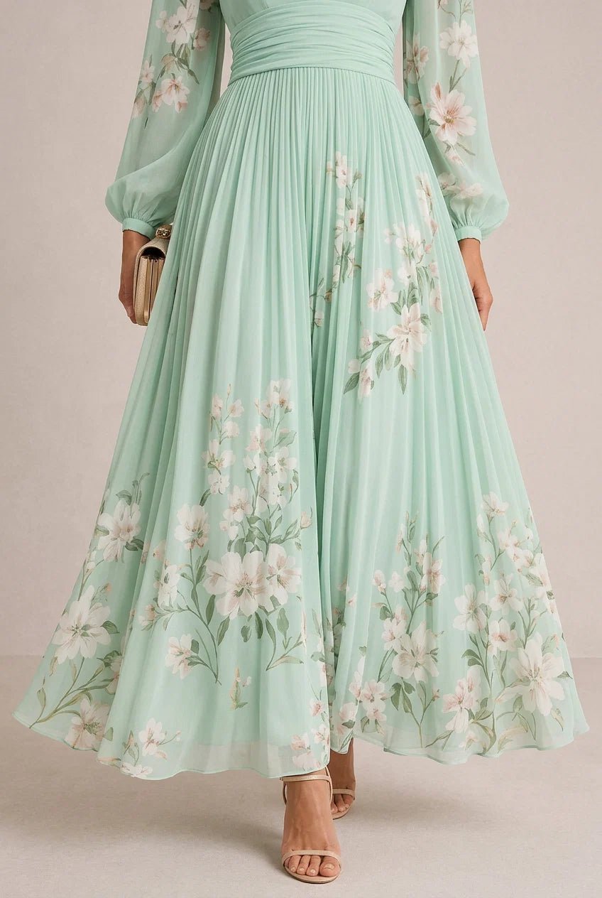 Marielle™ | Floral V-Neck Midi Dress - Rosalind Lane