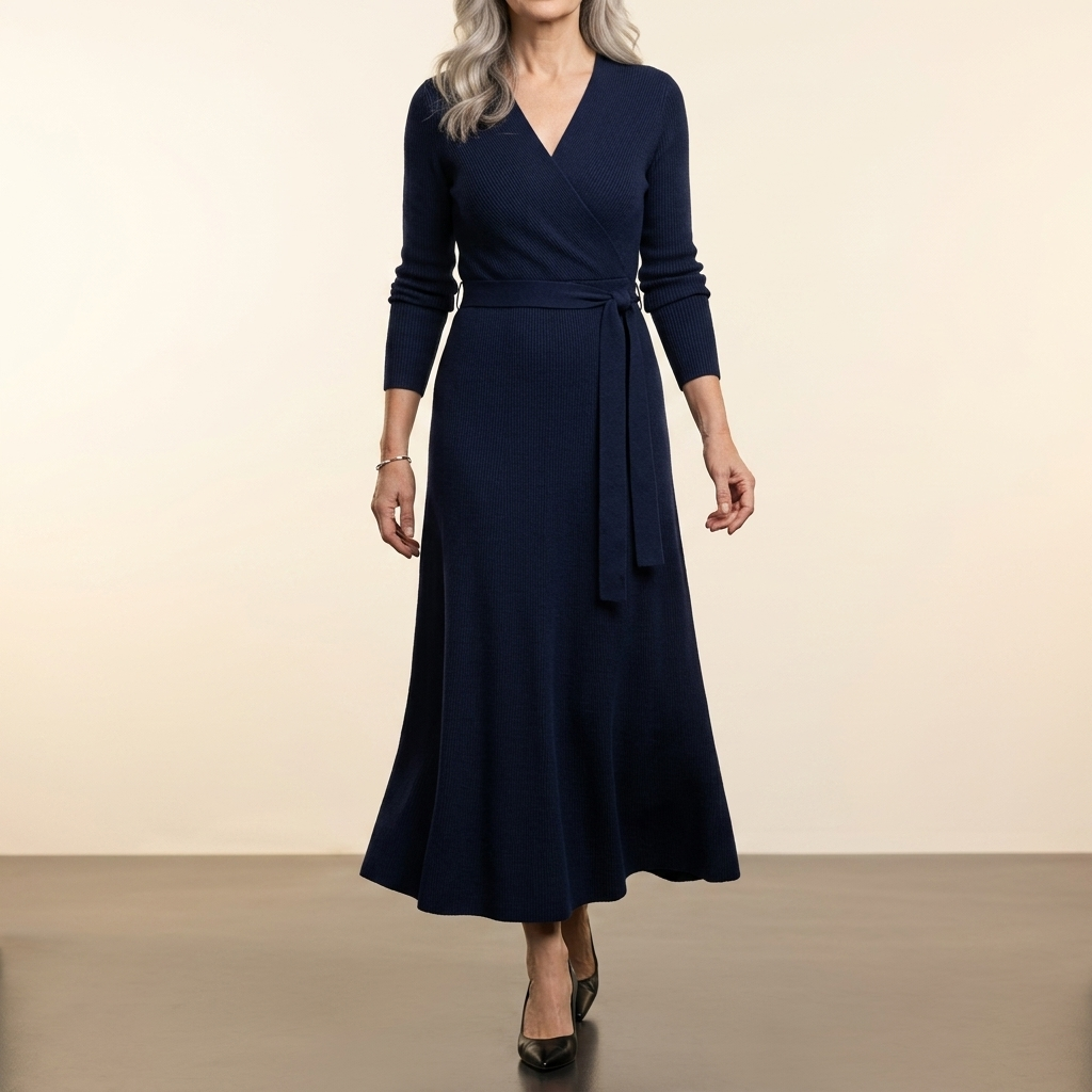 The Everly Wrap Knit Dress