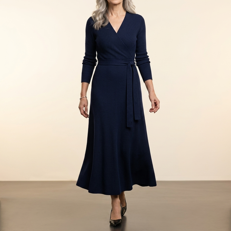 The Everly Wrap Knit Dress
