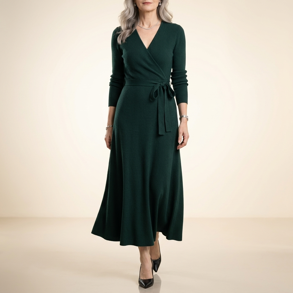 The Everly Wrap Knit Dress