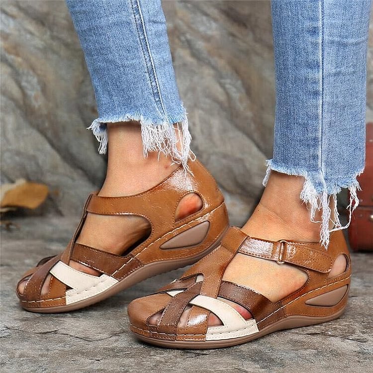 Leather Summer Sandals Women Orthopedic Walking Shoes